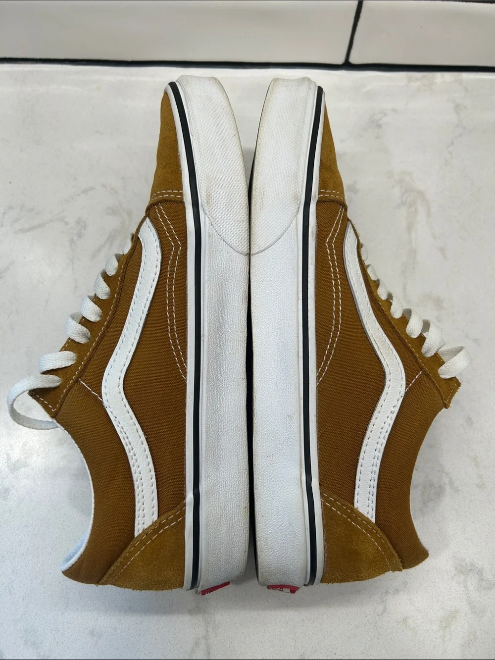 Vans Old Skool Golden Brown & White Suede & Canvas Sneakers